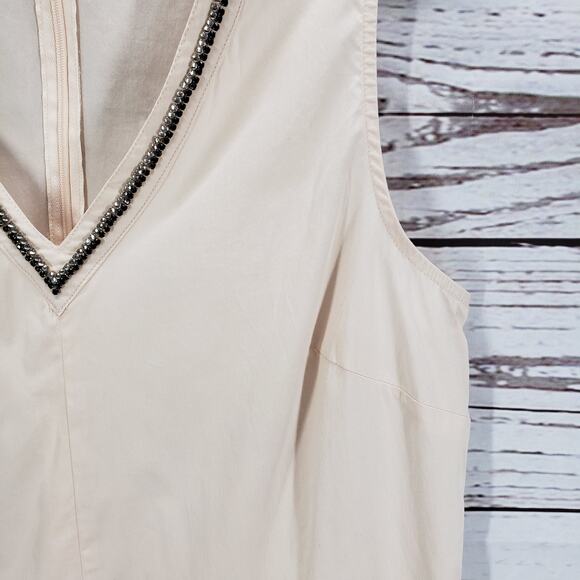 Calvin Klein Peach V-Neck Embellish Peplum Top Size Medium - Picture 6 of 13